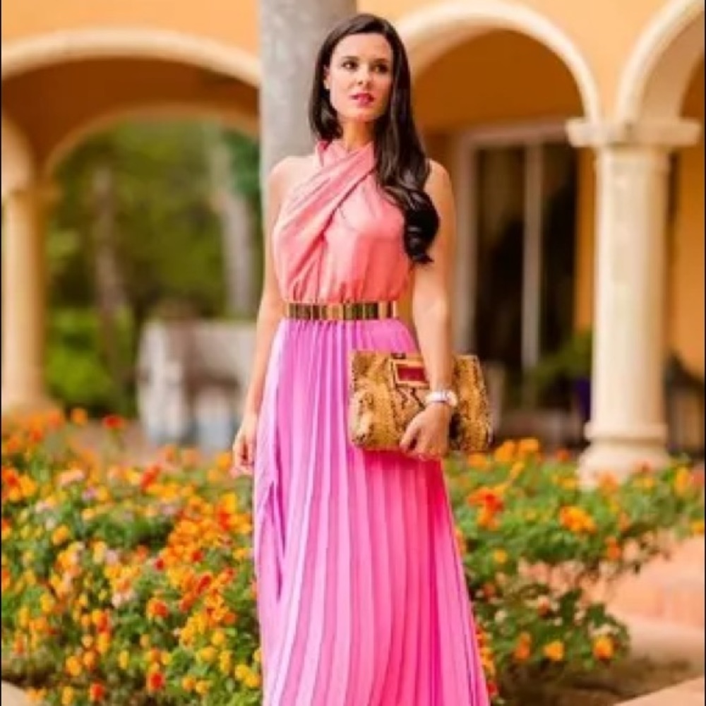 NICHOLAS Roxanne Rose Gold & Black Waist Belt